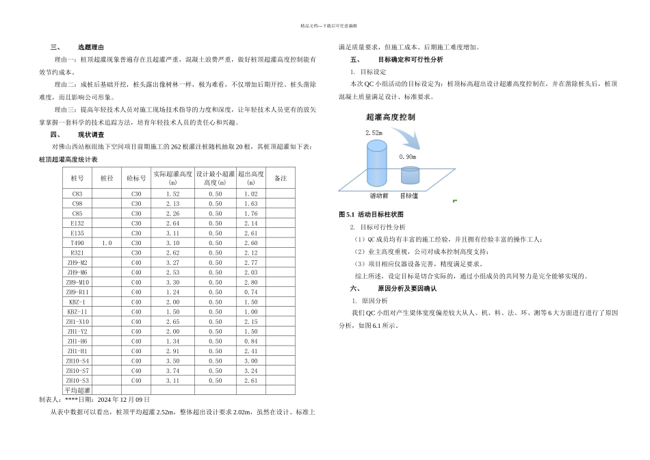 旋挖灌注桩桩顶超灌控制QC_第3页