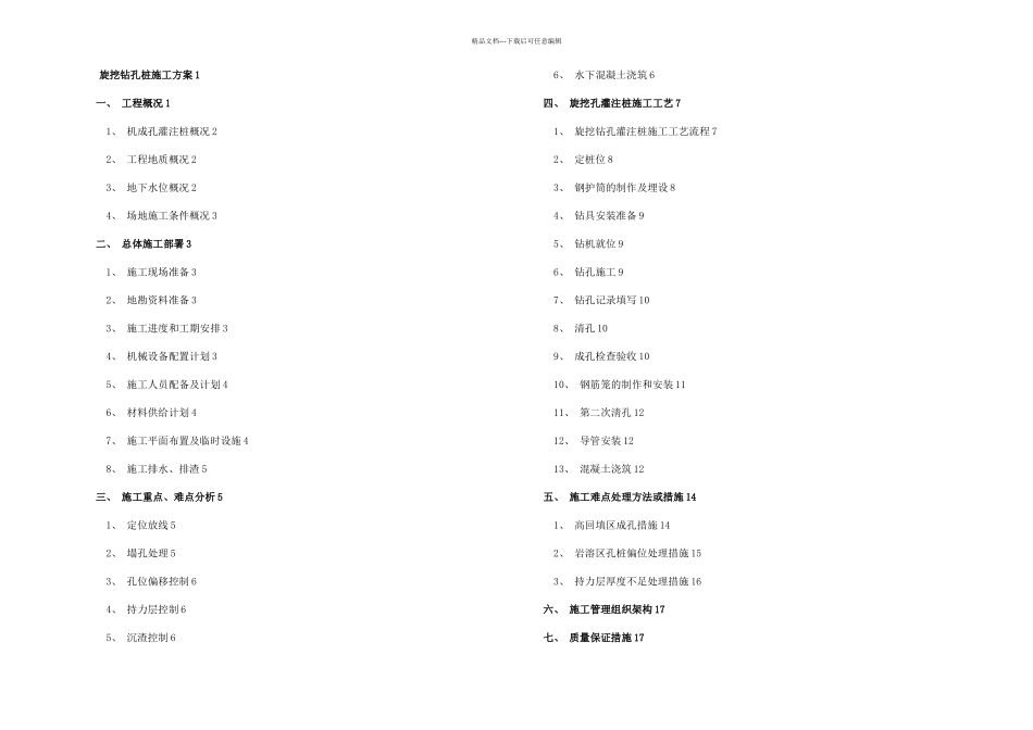 旋挖钻孔桩施工方案详细_第1页