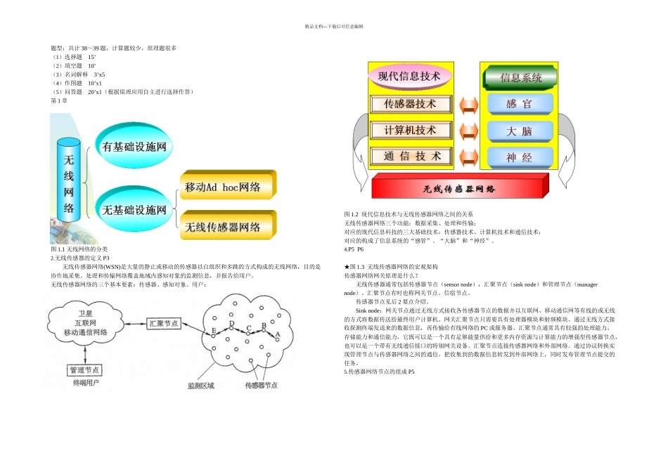 无线传感器网络复习章_第1页