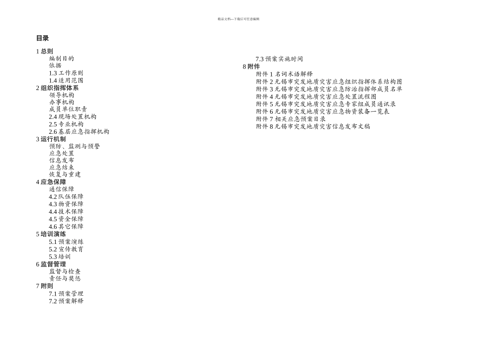 无锡突发地质灾害应急预案_第1页