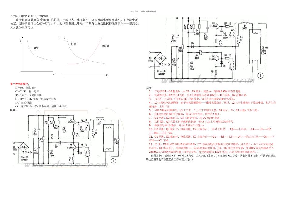 日光灯电子整流器电路工作原理及种电路图_第1页