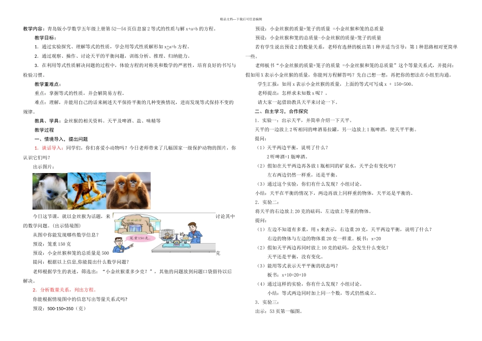 时等式的性质与解xab的方程_第1页