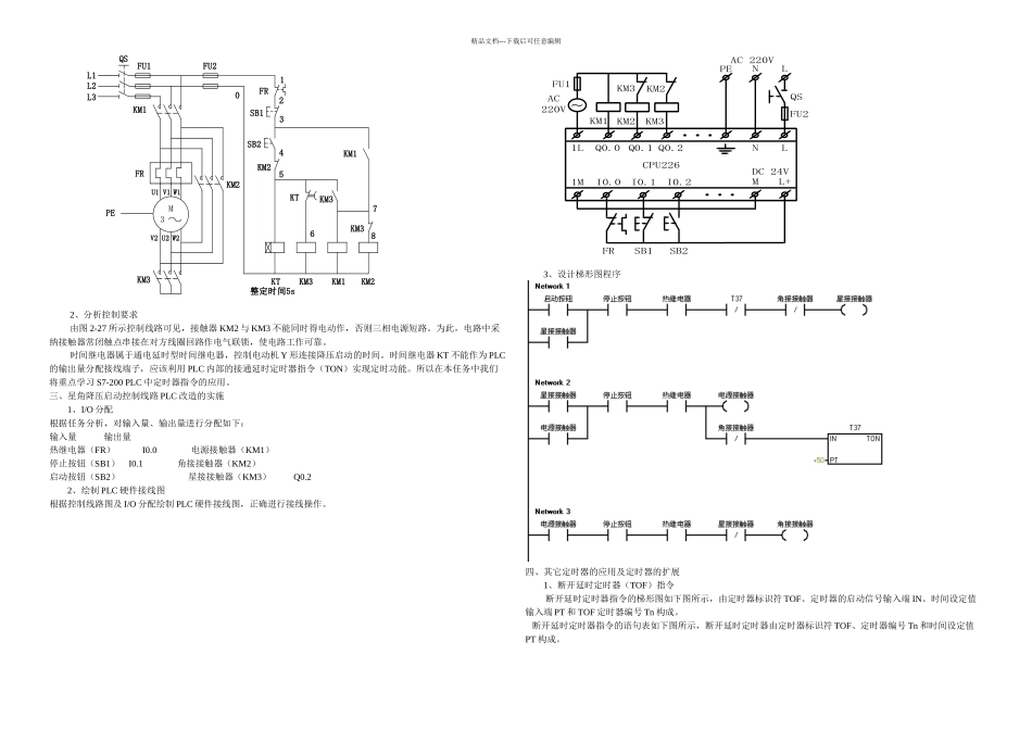 星角降压启动控制线路的PLC改造_第2页