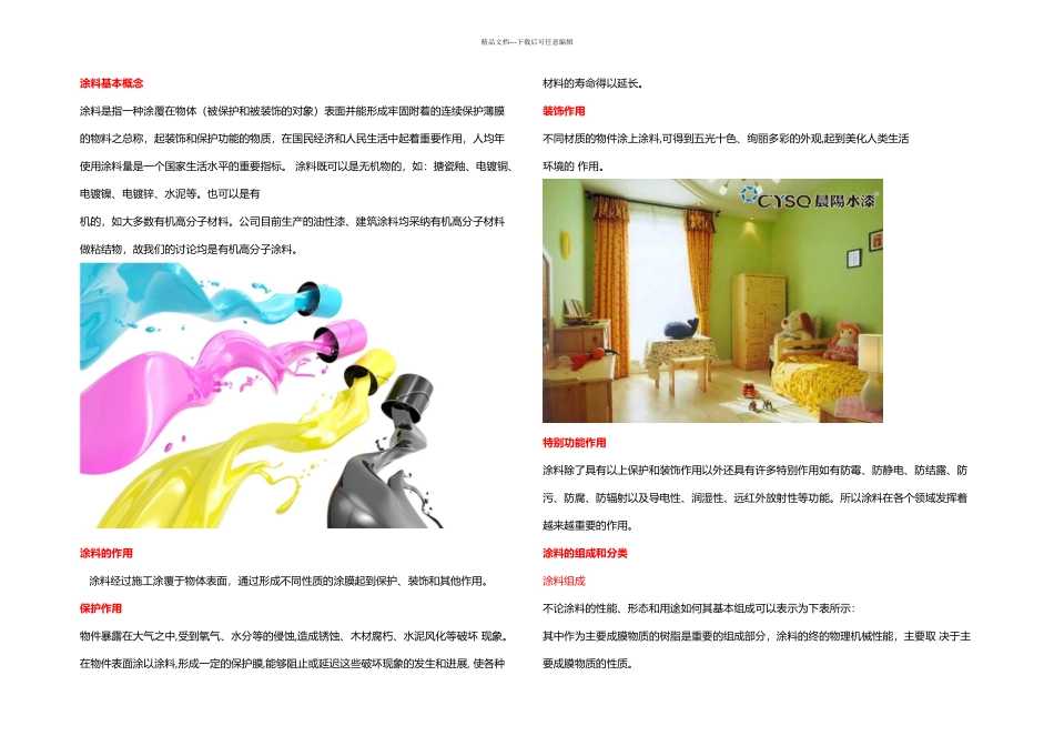 晨阳水漆涂料的基本常识_第1页