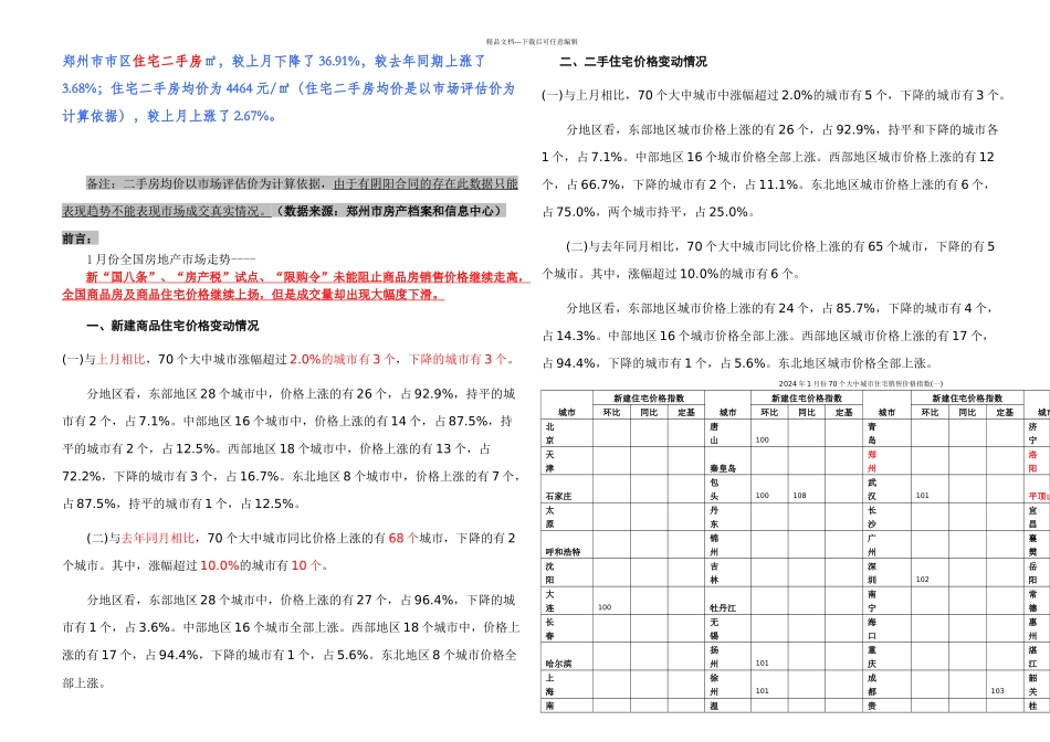 月份郑州市房地产月报_第2页