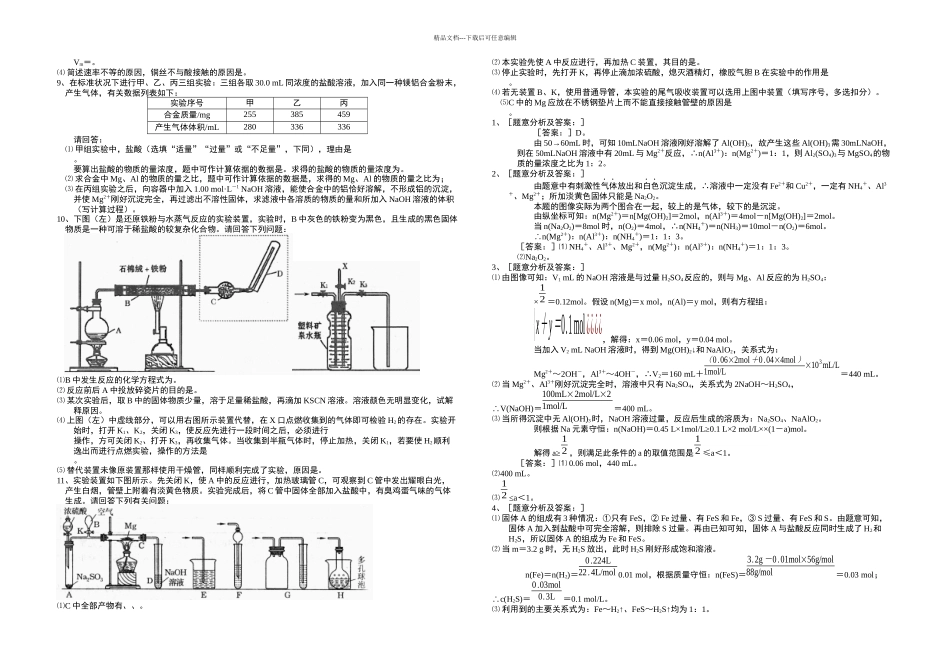 有关镁铝铁的典型图像推断实验题专题_第2页