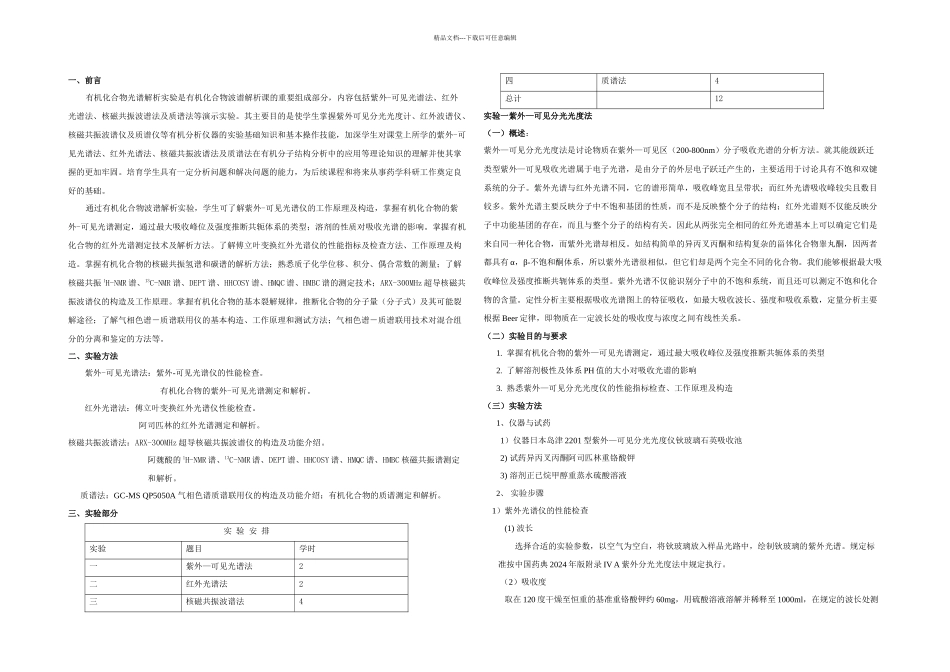 有机化合物光谱解析实验指导_第1页