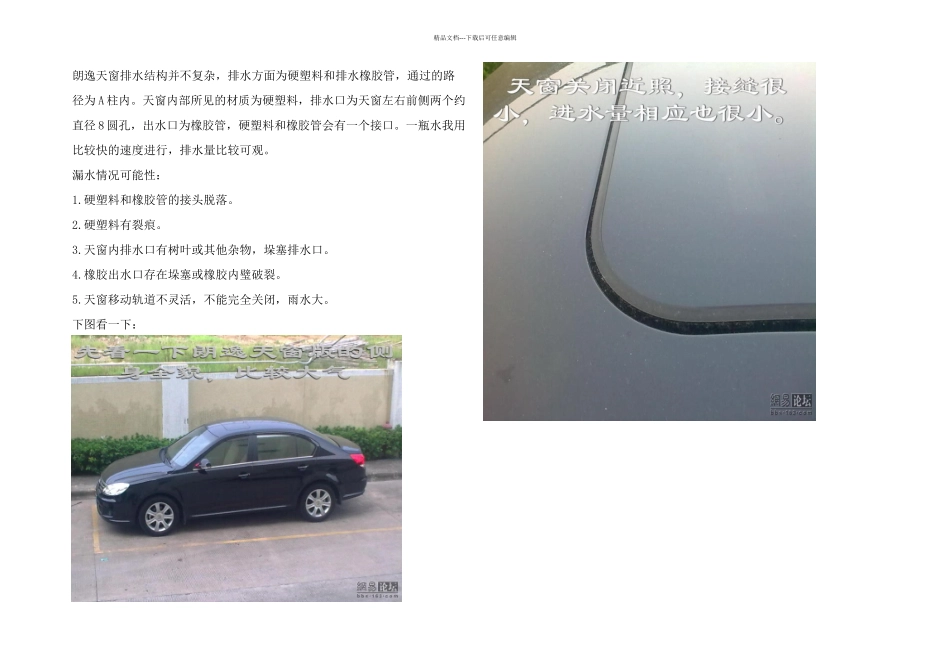 朗逸天窗排水结构_第1页