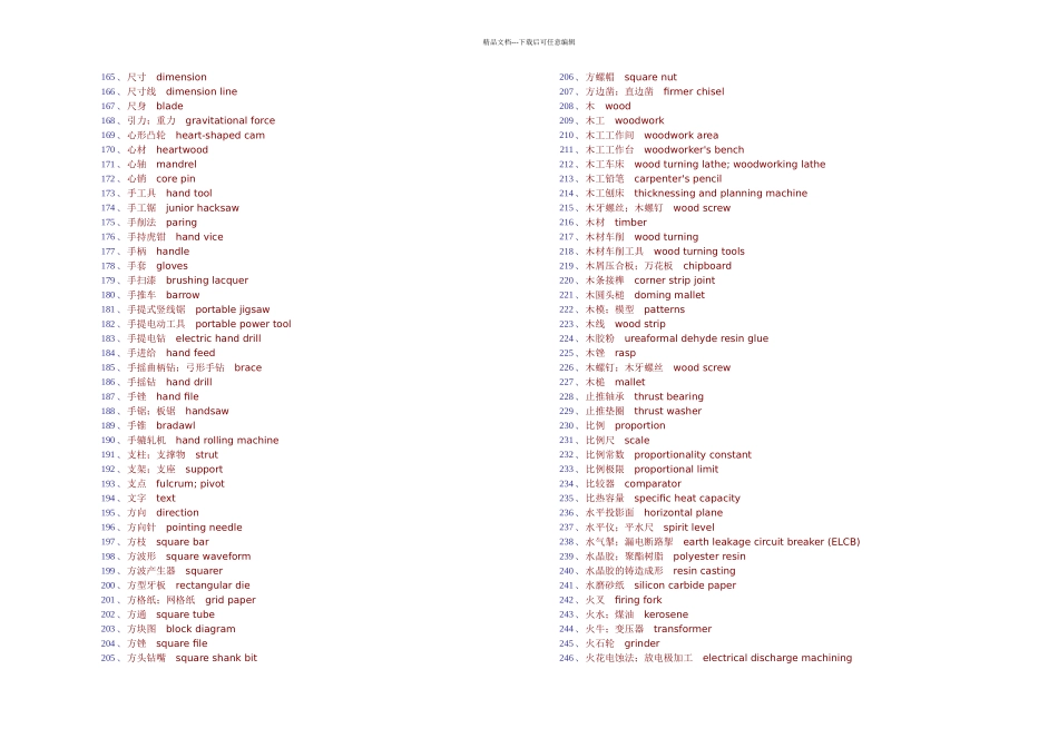 机械中英文对照名词解释_第3页