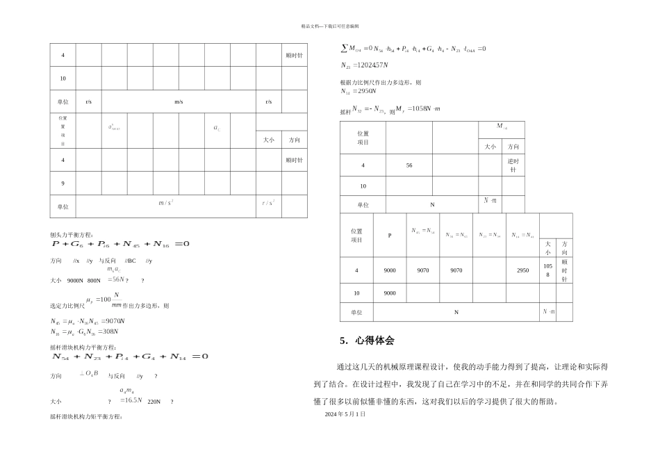机械原理课程设计牛头刨床_第3页