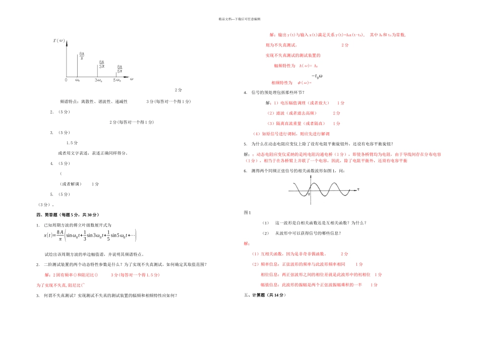 机械工程测试技术基础期末考试复习题_第2页