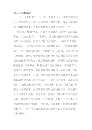 向英雄致敬作文