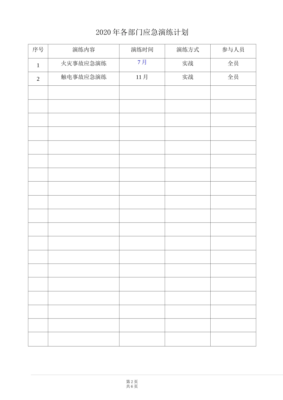 应急预案火灾事故演练计划_第2页
