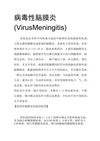 病毒性脑膜炎