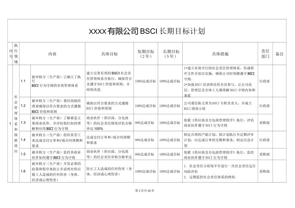 BSCI长期目标计划(范本)_第1页