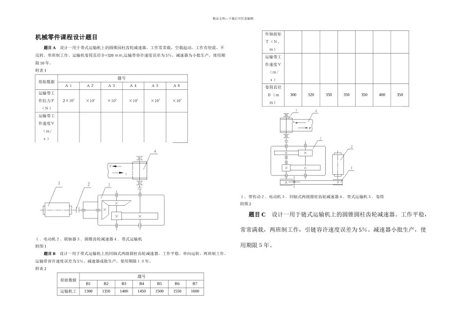 机械设计课程设计题目_第1页