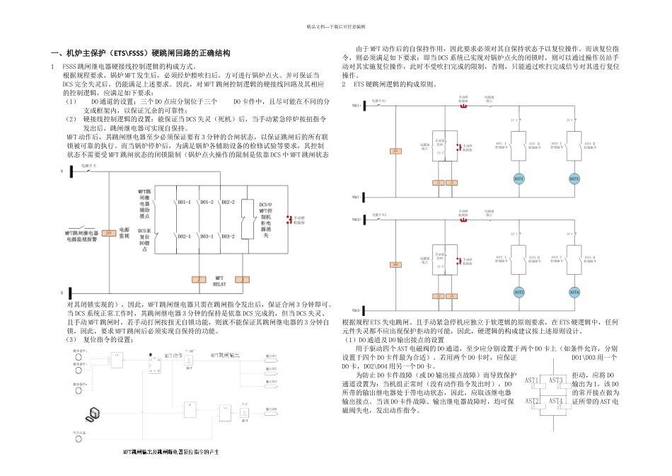 材料机炉主保护ETSFSSS硬跳闸回路分析及正确的冗余组合方式培训_第2页