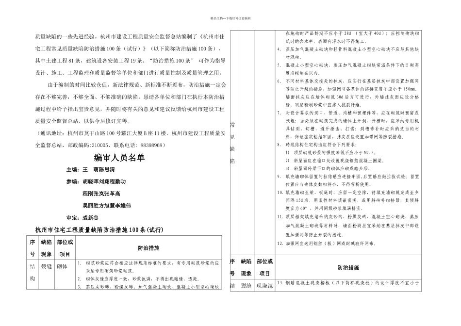 杭州市住宅工程常见质量缺陷防治措施_第2页