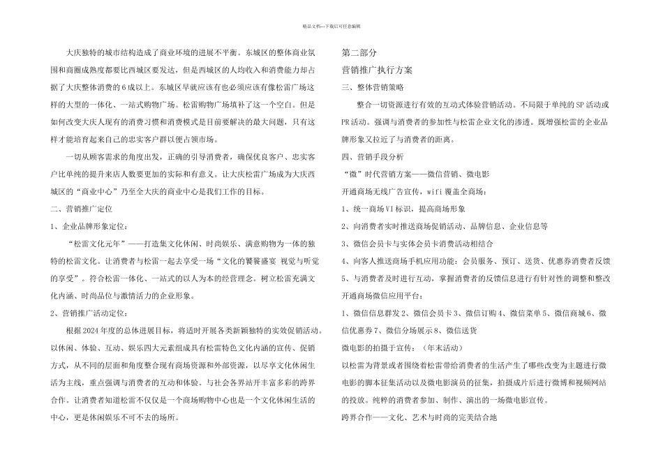 松雷购物广场营销推广方案_第2页