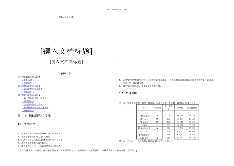 柏拉图直方图管制图制作方法_第1页