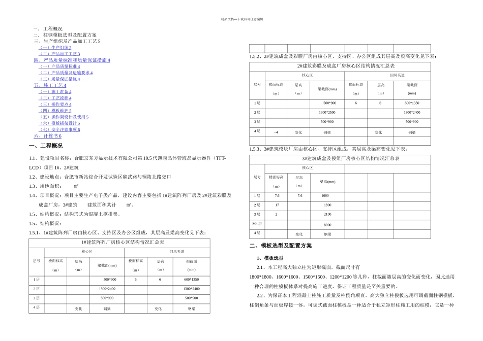 柱钢模板专项施工方案_第1页