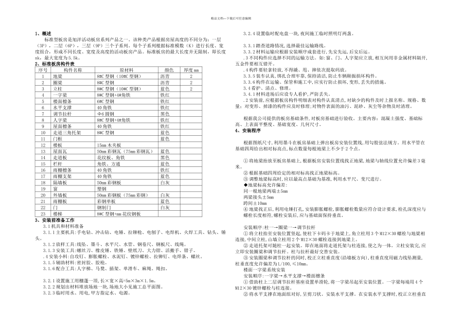 标准活动板房施工方案_第1页