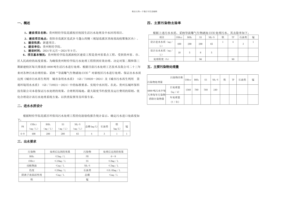 校园生活污水处理中水回用设计方案_第1页