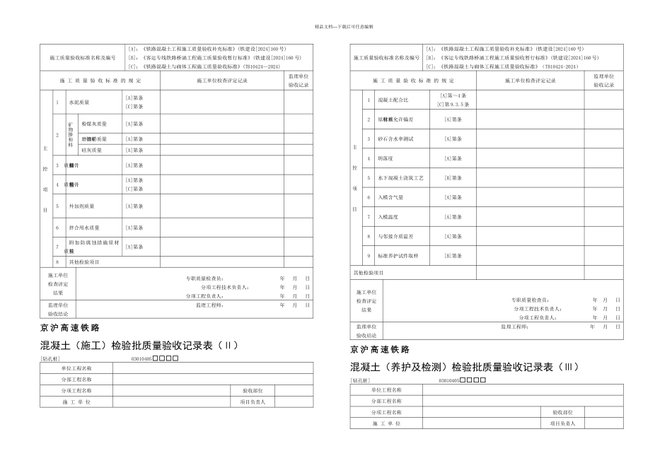 桥梁下部检验批施工质量验收表格_第3页