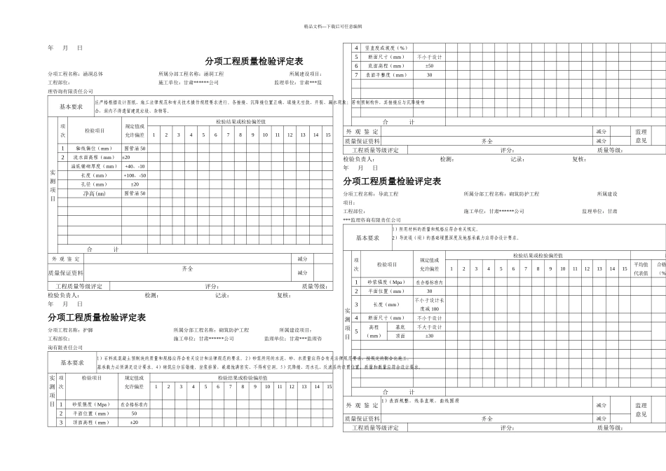 桥梁工程公路工程水利工程质量检验评定表_第3页