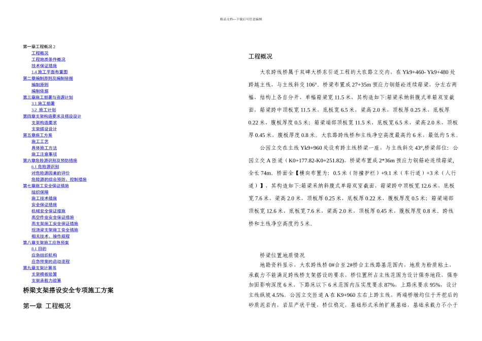 桥梁支架搭设安全专项施工方案专家论证_第1页