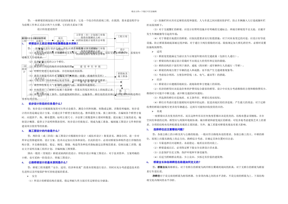 桥梁设计思考题道_第1页