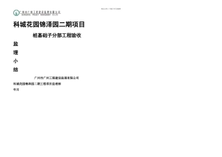 桩基础验收小结