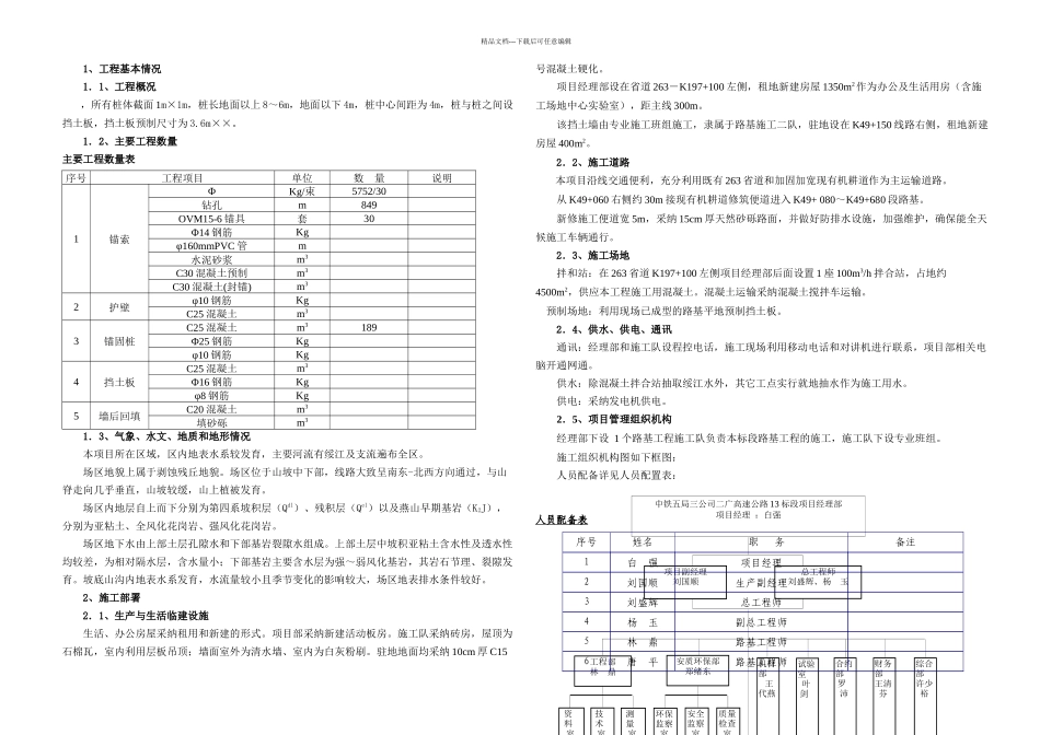 桩锚式挡墙的施工方案_第1页