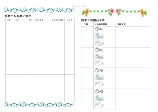 植物生长观察记录表