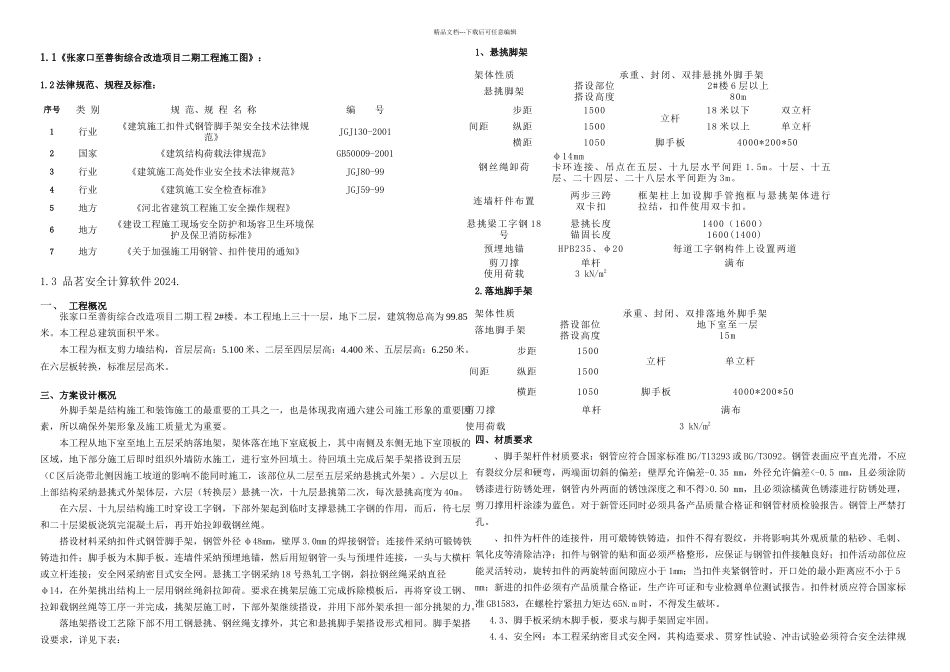 楼外架施工方案及计算书secret_第1页