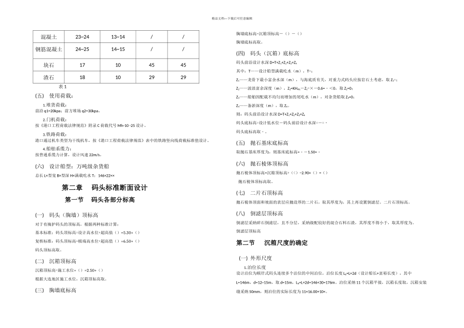 模板沉箱重力式码头课程设计计算书_第2页
