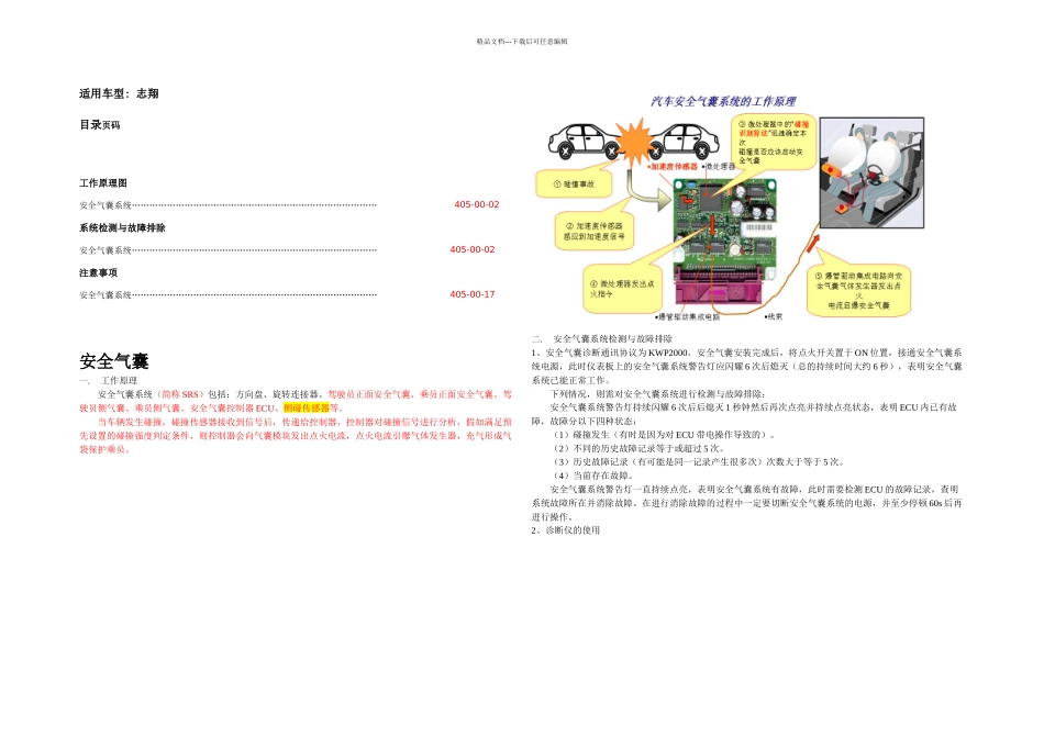 款重庆长安志翔安全气囊维修手册_第1页