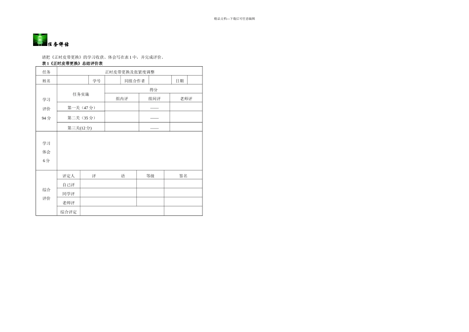 正时皮带的更换学习任务书_第3页