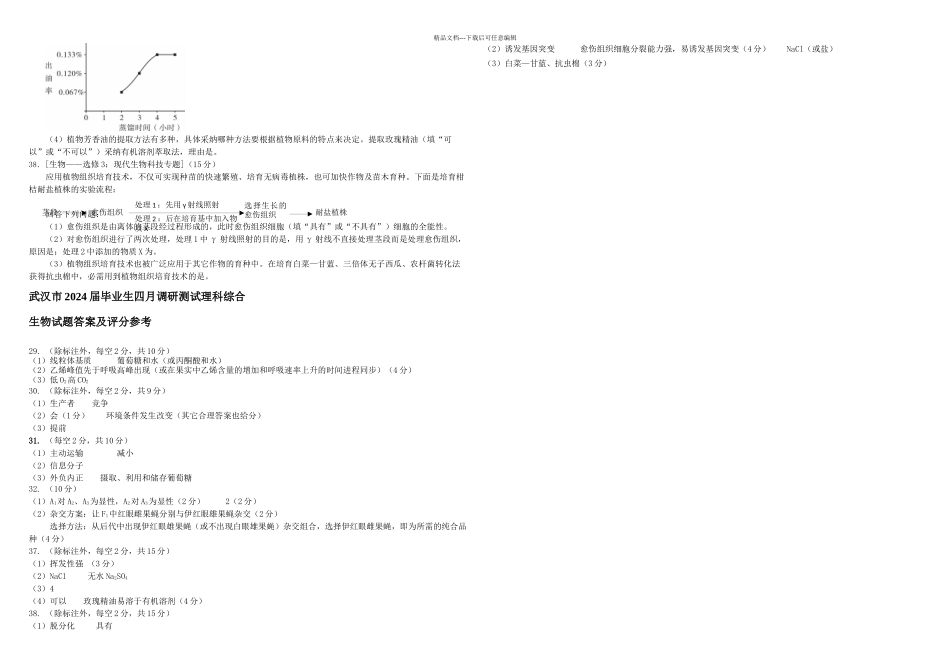 武汉市月调考生物试题_第2页