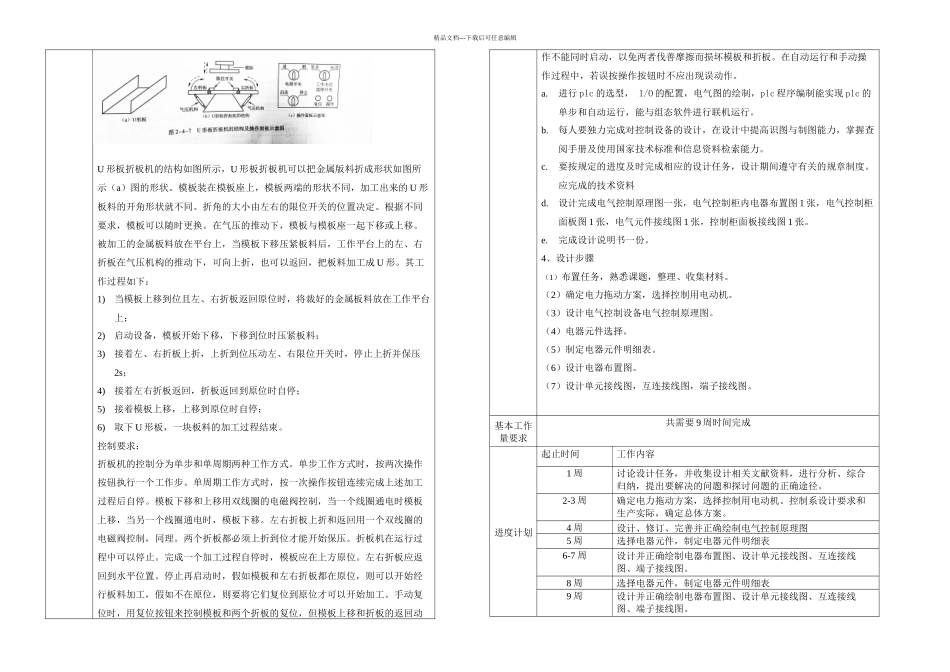 母——毕业设计任务书u型板折板机plc控制_第2页