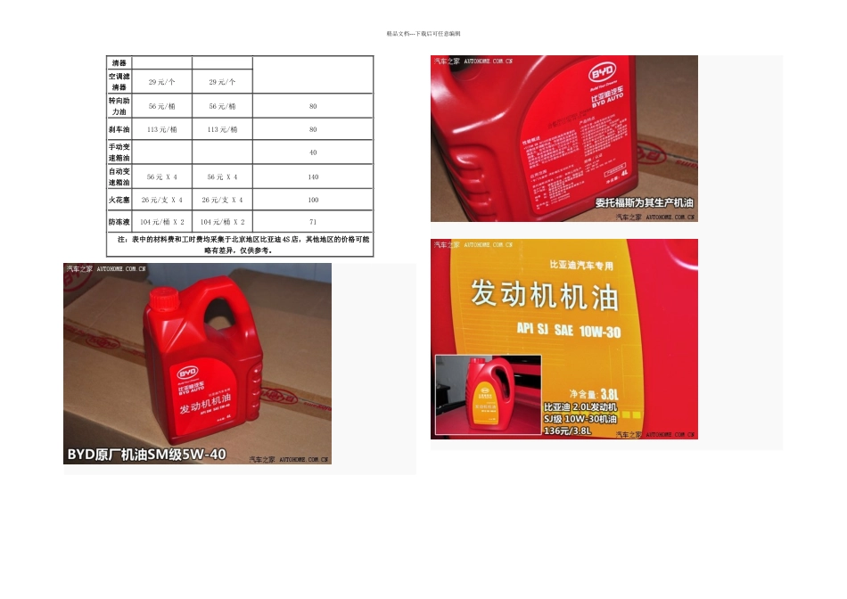 比亚迪G保养费用表_第2页