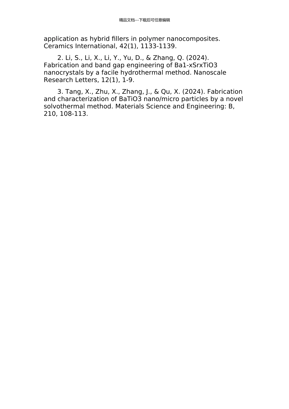 钛酸钡掺杂固溶体的制备及其晶体形貌控制研究的开题报告_第2页