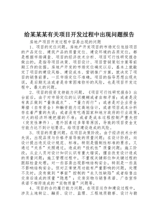 给某某某有关项目开发过程中出现问题报告_1