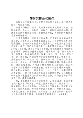 如何安排会议座次