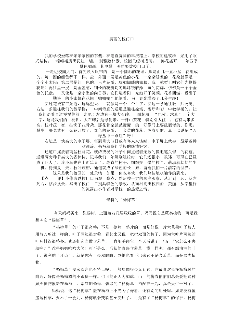 四年级上册第一单元自然景观作文_第3页