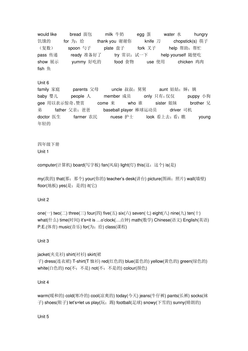 四年级上册英语单词_第2页