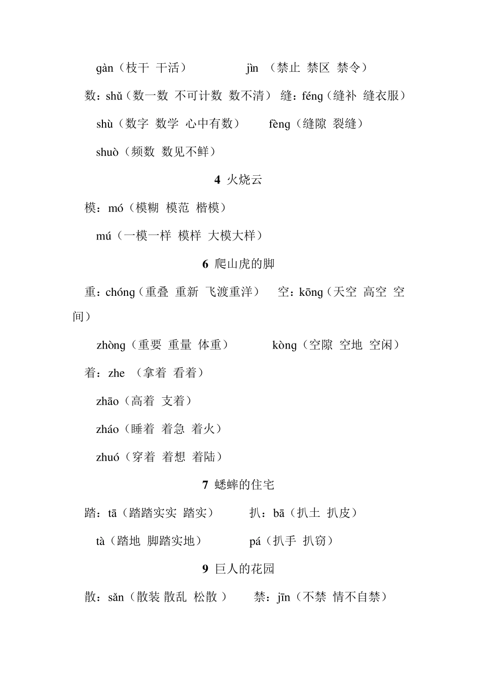 四年级上册语文多音字汇总_第2页