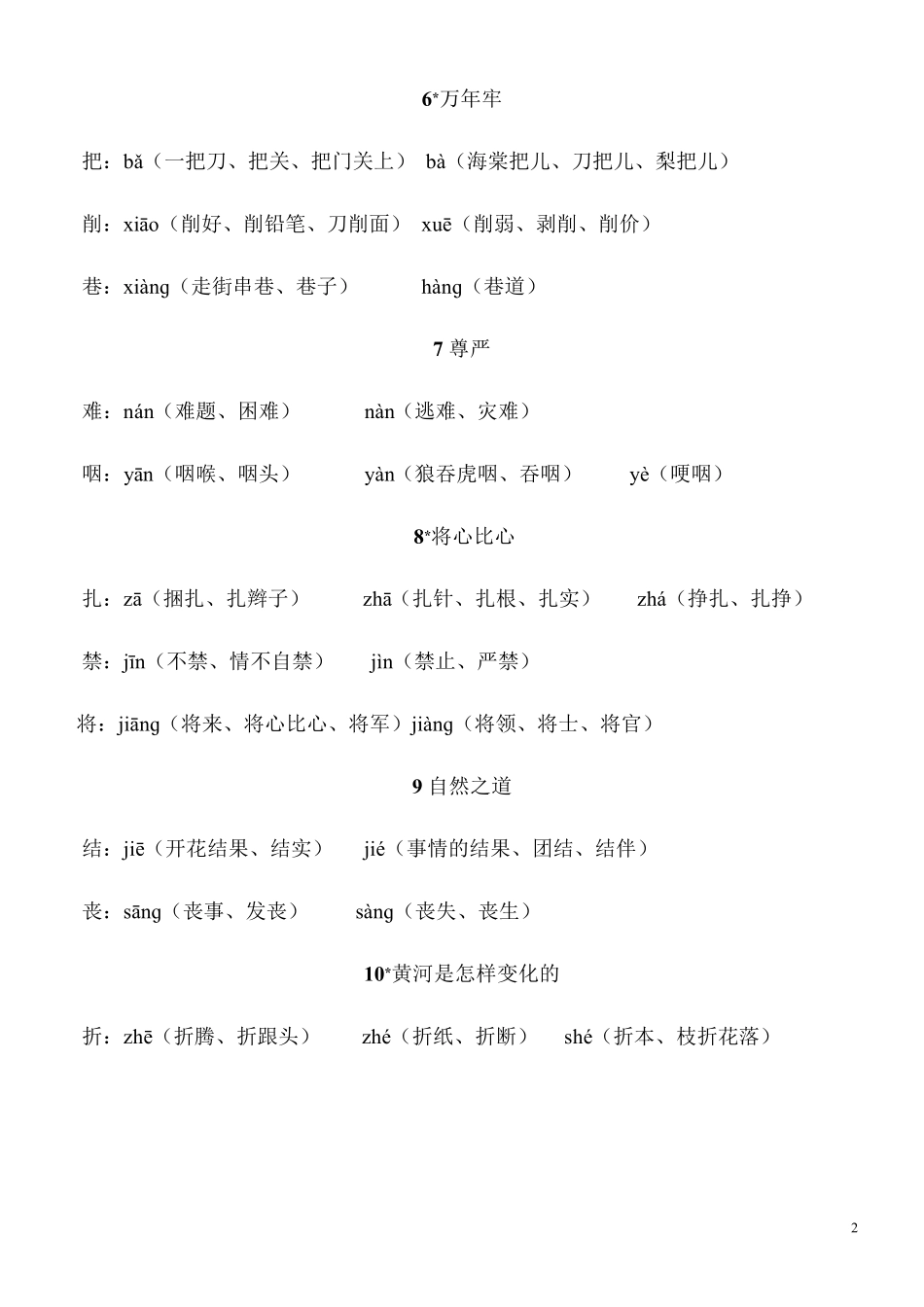 四年级下册语文多音字汇总_第2页
