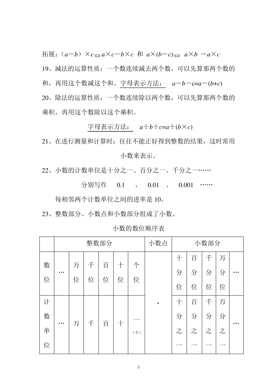 四年级下学期数学重点内容_第3页