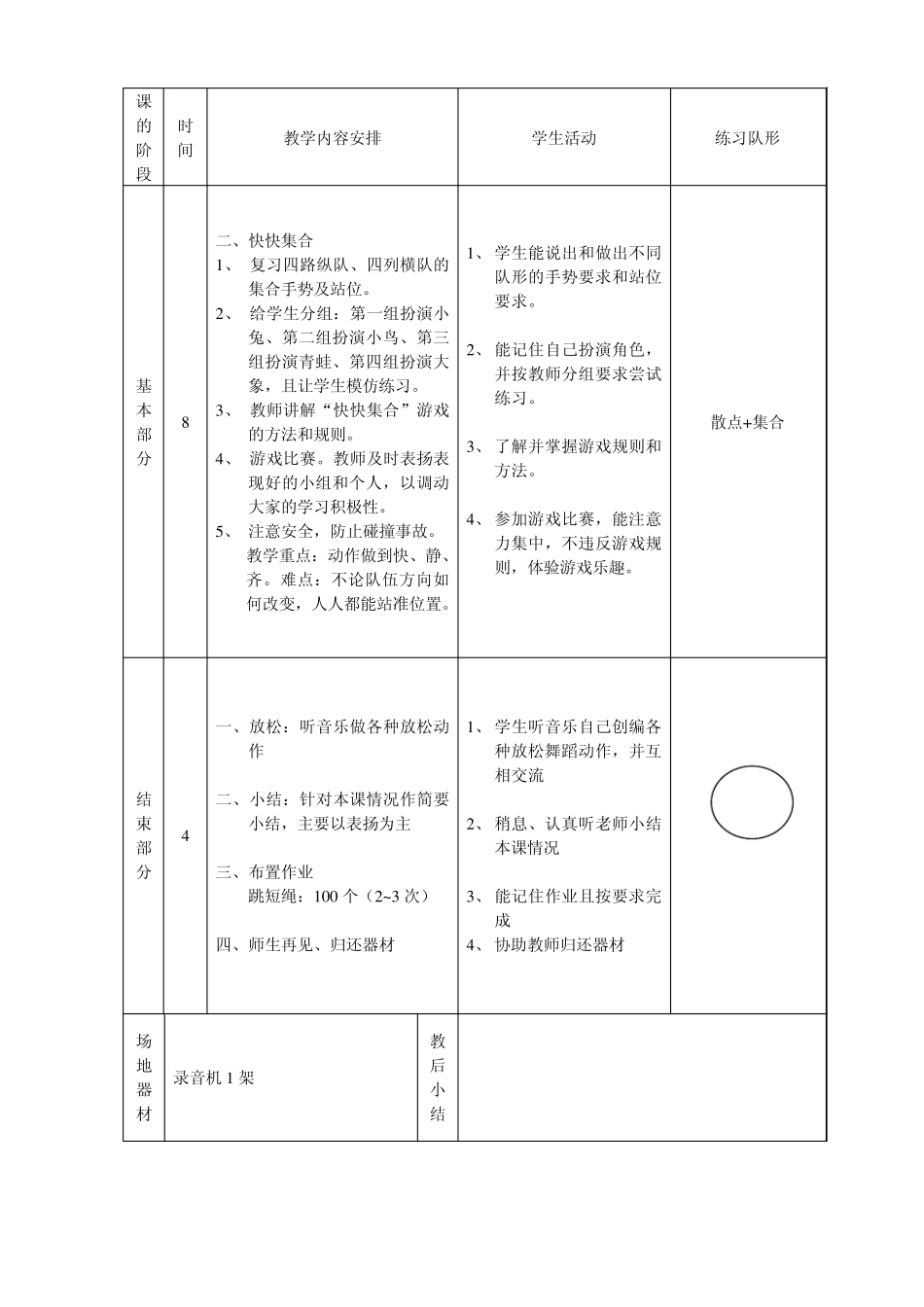 四年级体育备课_第2页